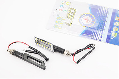 Поворот диодный LED ТОНКИЙ с отверстием, 2шт