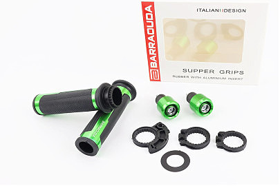 Рукоятка керма лев./пр. к-кт + заглушки керма "МЕТАЛ" ЗЕЛЕНИЙ