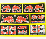 Наклейки (набор) логотип RED BULL (22х15см) (#5880)