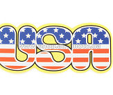 Наклейка декор USA (15х6см) (#3294)