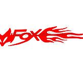Наклейка логотип FOX (20x5см, красная, 2шт) (#049)