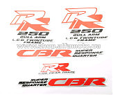 Наклейки (набор) Honda CBR250 (25х10см, 3шт) (#0912)