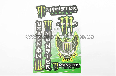 Наклейки (набор) спонсор MONSTER ENERGY (27х18см) (#7049)