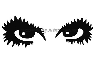 Наклейка декор EYES (18х6см, черная) (#HQ5)