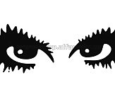 Наклейка декор EYES (18х6см, черная) (#HQ5)