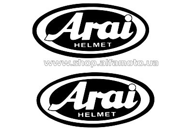 Наклейка логотип ARAI (9x4,5см, черная) (#1871)