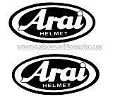 Наклейка логотип ARAI (9x4,5см, черная) (#1871)
