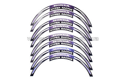 Наклейка на колесо 17 Honda (фиолетовая, светоотражающая)