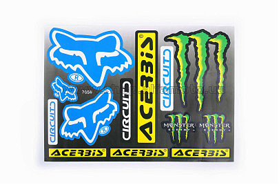 Наклейки (набор) спонсоры, мультибренд (23х31см) (#7056)