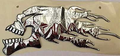 Наклейка шильдик FIRESKULL (14x5см, алюминий) (#4744)