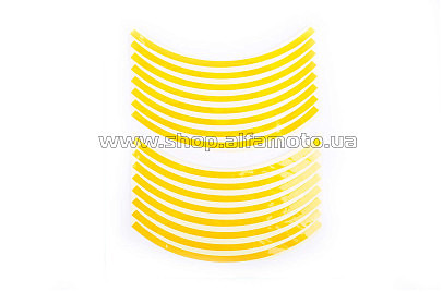 Наклейка на колесо 10 декор (16шт, желтая) (#6054Ф)