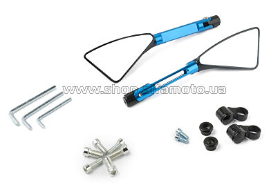 Зеркала (синие, треугольные, алюм., антиблик, переход., инструм.) KOMACU