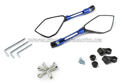 Зеркала (синие, многоугольные, алюм., антиблик, переход., инструм.) KOMATCU