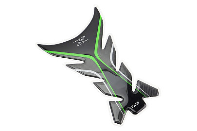 Наклейка защитная на бак топливный "KAWASAKI", черный карбон TQ-007