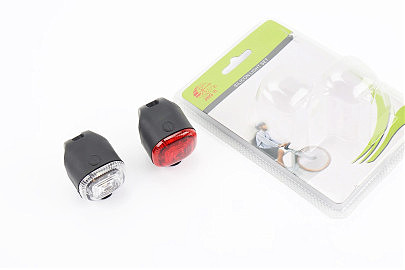 Фонарь передний 1 диод+задний 1 диод, силиконовые к-кт, JY-3151 (без батареек)
