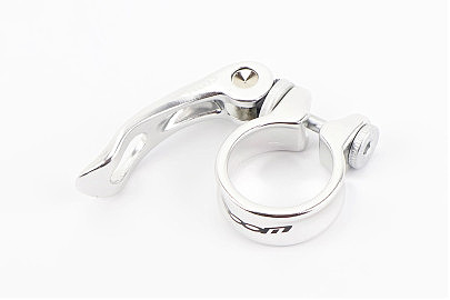 Зажим (хомут) трубы сидения MTB 31,8мм, крепл. эксцентрик, алюминиевый, серебристый QR-162