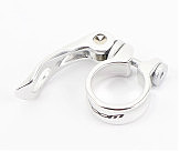 Зажим (хомут) трубы сидения MTB 31,8мм, крепл. эксцентрик, алюминиевый, серебристый QR-162