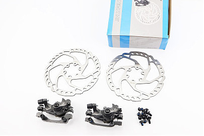 Тормоз Disk-brake передний (F160/R140мм)+задний (F180/R160мм), диски 160мм, крепл. 6 болтов, сёрый SF-M350+RT525