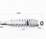 Амортизатор GY6, DIO ZX, LEAD 320mm, регулируемый (хром) NDT