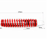 Амортизатор GY6, DIO, TACT 275mm, стандартный (красный) NDT