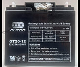 АКБ 12V 20A AGM (181x76x167) OUTDO VDK