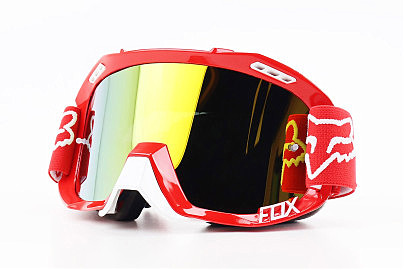 Очки кроссовые/эндуро/АТV, красные (зеркальное желтое стекло)