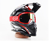 Очки кроссовые/эндуро/АТV, красные (зеркальное желтое стекло)