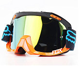 Очки кроссовые/эндуро/АТV, черно-оранжевые (зеркальное желтое стекло)