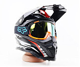 Очки кроссовые/эндуро/АТV, черно-оранжевые (зеркальное желтое стекло)