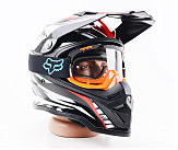 Очки кроссовые/эндуро/АТV, черно-оранжевые (прозрачное стекло)