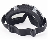 Очки кроссовые, черные с белыми точками (затемненное стекло)