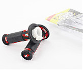 Рукоятка руля лев./пр. к-кт с вставкой, черно-красные