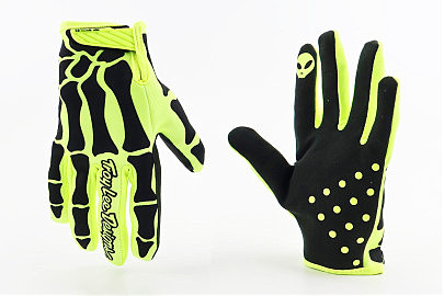 Перчатки L с силиконовыми вставками, чёрно-салатовые (Кости), НЕ оригинал