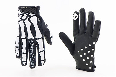 Перчатки L с силиконовыми вставками, чёрно-белый (Кости), НЕ оригинал