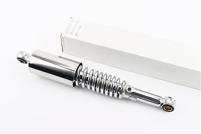 Амортизатор задний JH/CB/CG &mdash; 325мм*d55мм (втулка 12мм / втулка 12мм) со стаканом регулир., хром