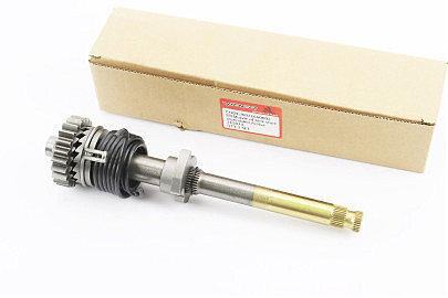 Вал заводной лапки в сборе (шестерня, пружина) 200мм, тип. 2 (косые зубья)