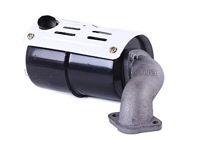 Глушитель   м/б 195N (12Hp)   (круглый с коленом под 2 болта) AMG