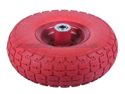 Колесо   3,50 -4   TL   (бескамерное, ось d-16мм)   (пенополиуретановое, красное) AMG