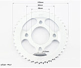 Звезда задняя WY125 - 428-44Т - d=58; 4отв.*90mm (ZS125J спицы/X-Road Light 200-250)