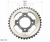 Звезда задняя JH - 420-39T - d=54; 4отв.*70mm 