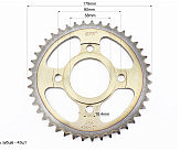 Звезда задняя WY125 - 428-43T - d=58; 4отв.*90mm 