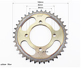 Звезда задняя RS125 - 428-38T - d=64; 4отв.*80mm 