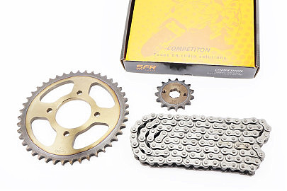 Звезды, цепь к-кт ZS125J-428H-116L+43T+15T "каленая" (в коробке)