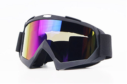 Очки кроссовые, черные (хамелеон стекло)