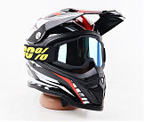 Очки кроссовые/эндуро/АТV, черные с желтым ремешком (зеркальное стекло)