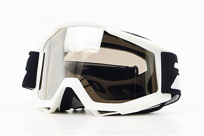 Очки кроссовые/эндуро/АТV, белые (затемненное стекло)