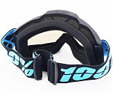 Окуляри кросові/ендуро/АТV, чорні  (дзеркальне блакитне скло)