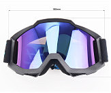 Очки кроссовые/эндуро/АТV, черные  (зеркальное голубое стекло)