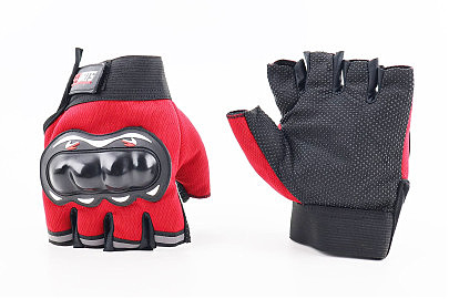 Перчатки мотоциклетные без пальцев L-Чёрно-Красные