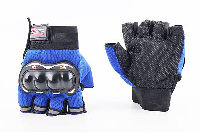 Перчатки мотоциклетные без пальцев L-Чёрно-Синие